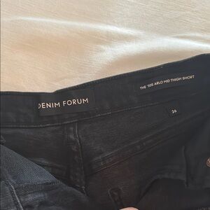 Denim Forum Black Mid Thigh Shorts